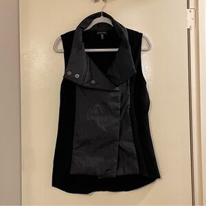 EILEEN FISHER Merino Wool Nylon Vest in Black